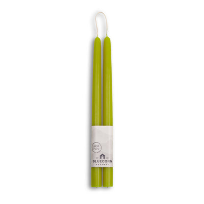 Pistachio | Pair of Hand-Dipped Beeswax 12" Taper Candles