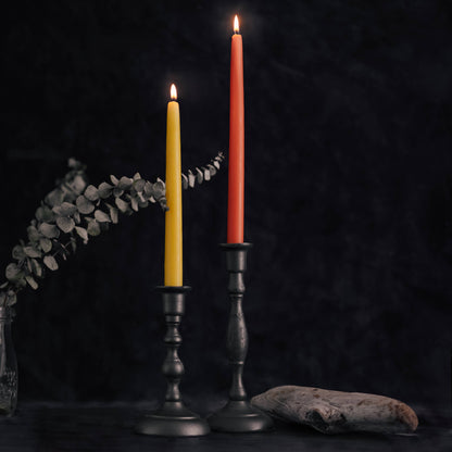 Blue | Pair of Hand-Dipped Beeswax 12" Taper Candle