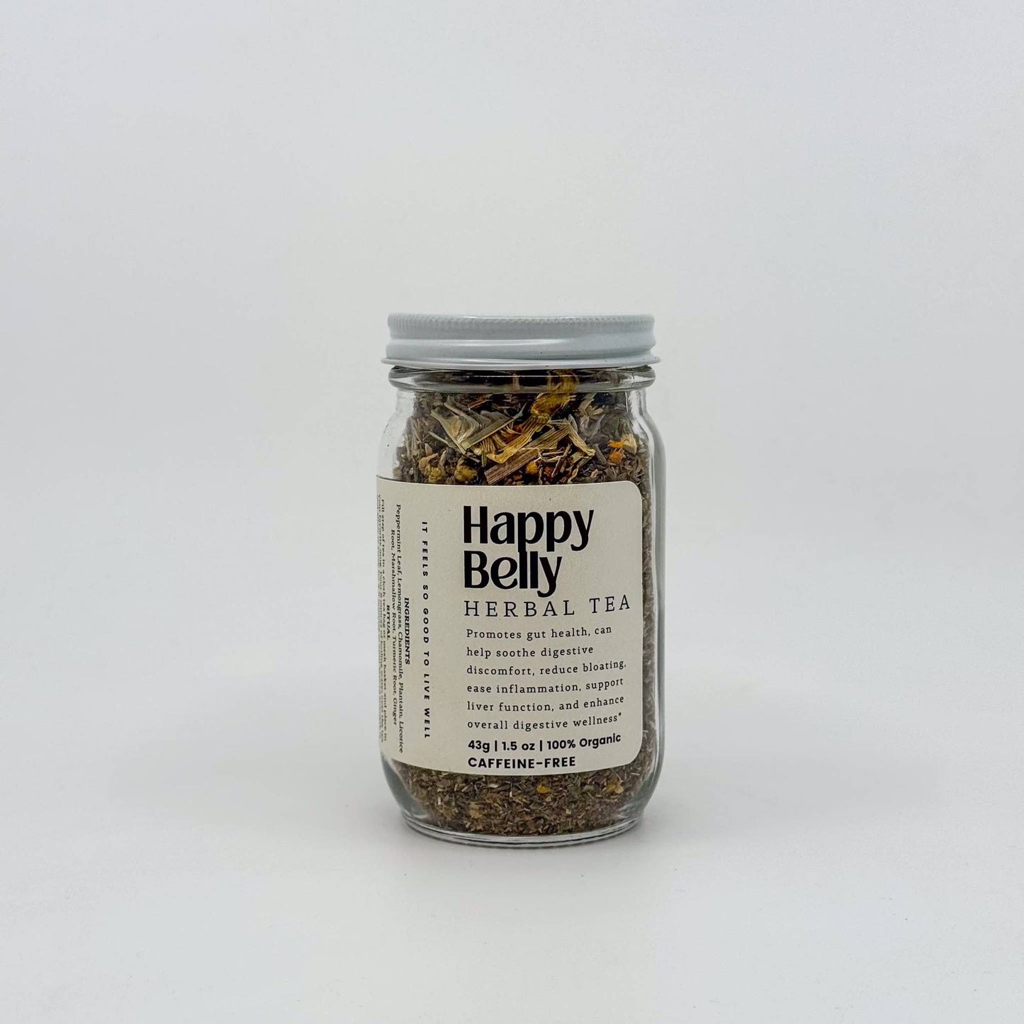 Happy Belly Loose Leaf Herbal Tea | Glass Jar