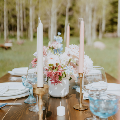 Blue | Pair of Hand-Dipped Beeswax 12" Taper Candle