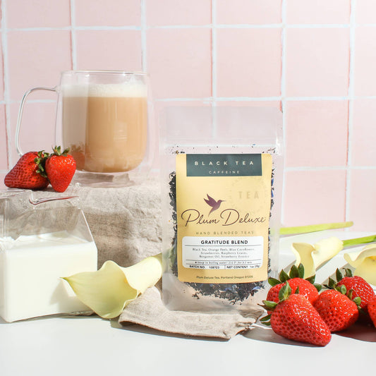 Gratitude Strawberry Earl Grey Black Loose Leaf Tea: 1 oz