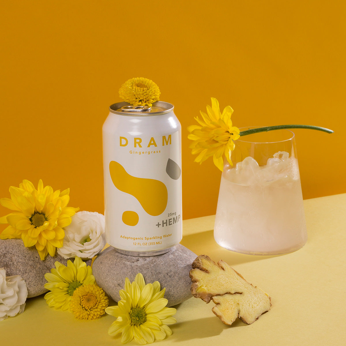 Gingergrass CBD sparkling water can