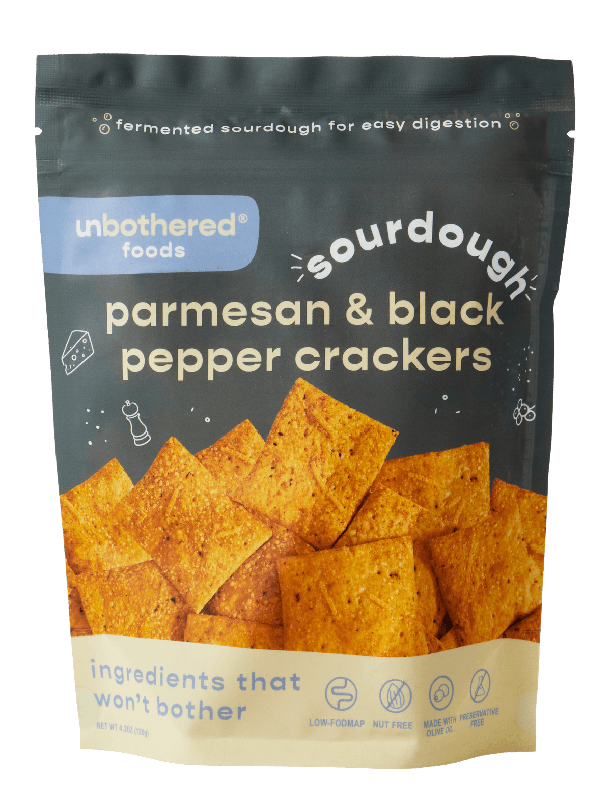 Sourdough Parmesan & Black Pepper Crackers