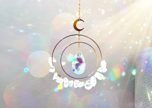 Clear Quartz Crystal Suncatcher Rainbow Prism