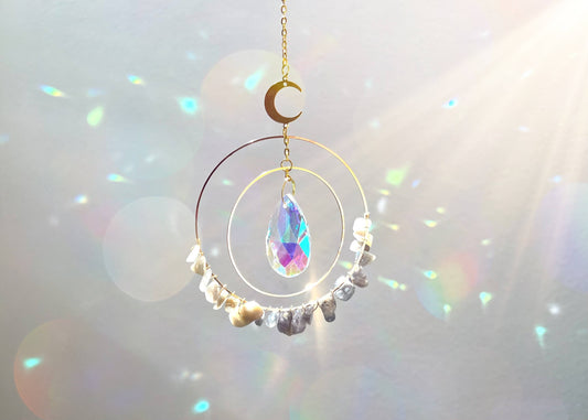 Labradorite Crystal Suncatcher Rainbow Prism