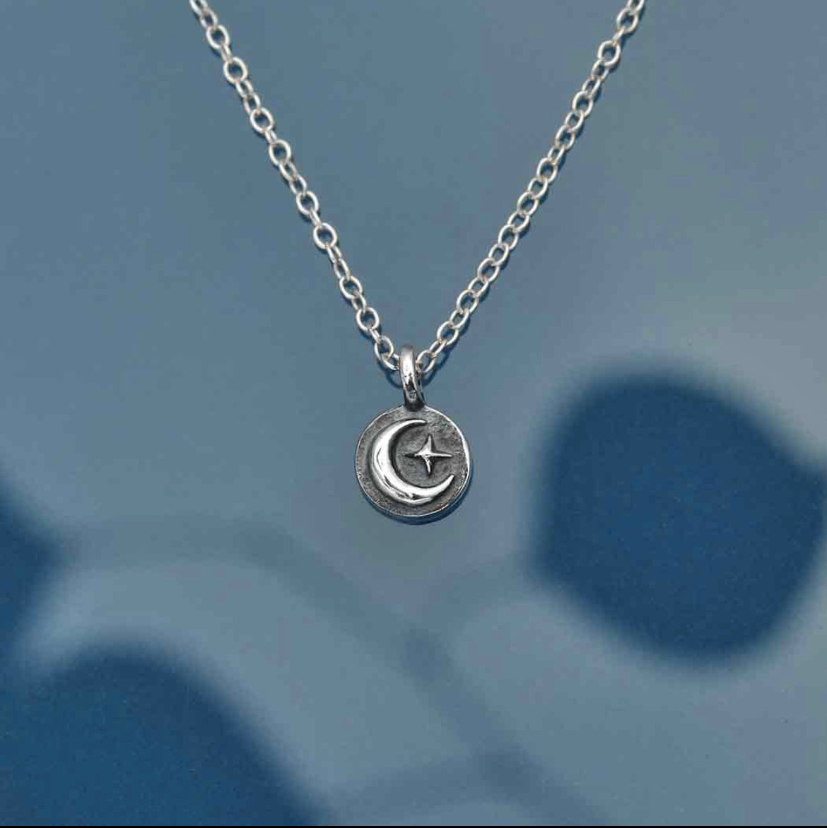 Sterling Silver Star and Moon Necklace